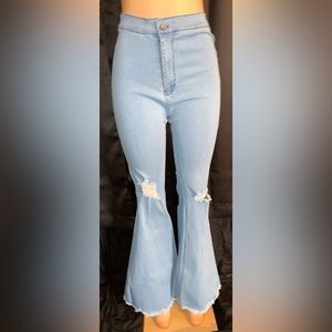 Light Blue Jean Bell Bottoms